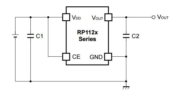 Application Circuit Diagram - Nisshinbo RP112x Low Noise LDO Regulators